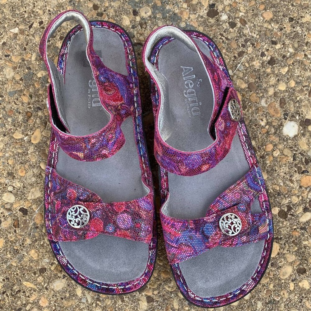 Alegria Comfort Sandals Python Print Leather 37 - image 4